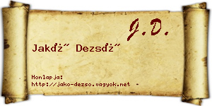 Jakó Dezső névjegykártya